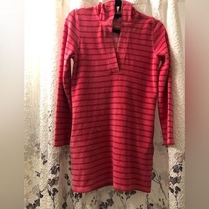 Terry Cover Up, Pink with Red Stripes